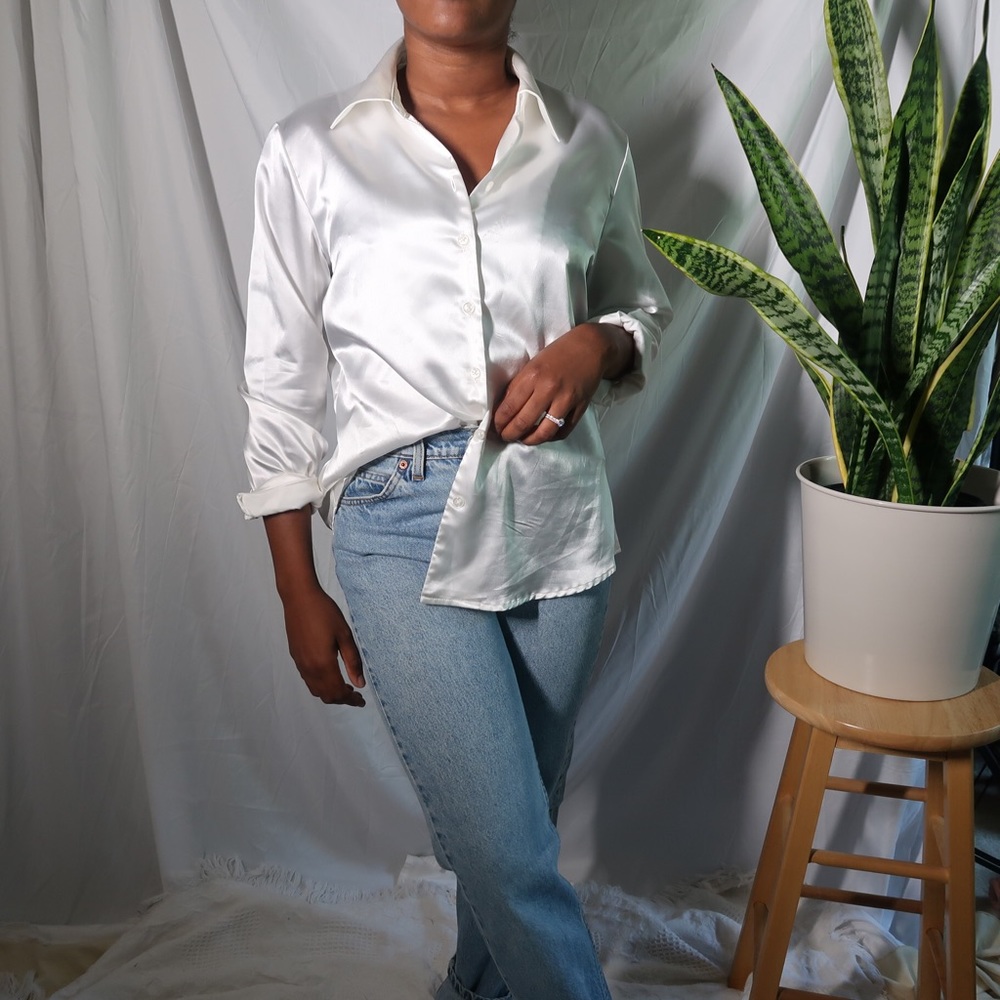 Silk Button Up Blouse